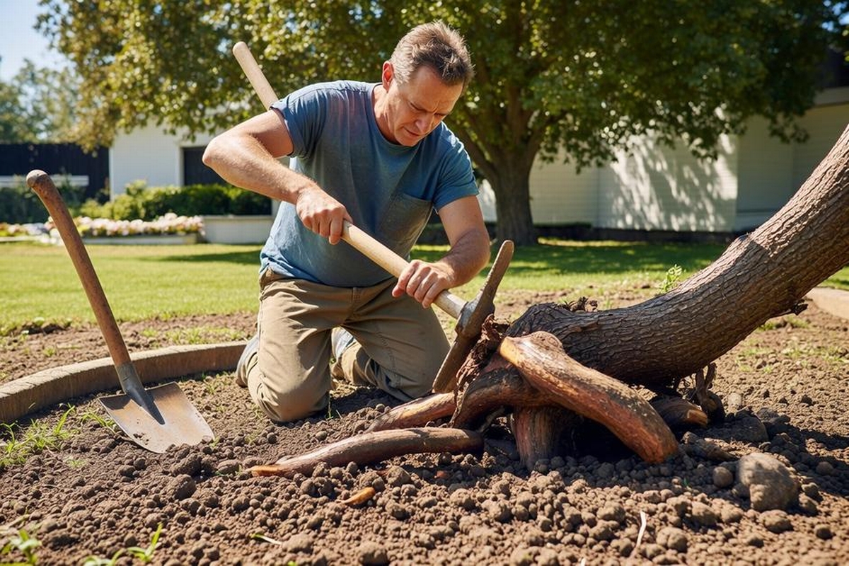 How to Remove Tree Roots From Lawn Areas Safely